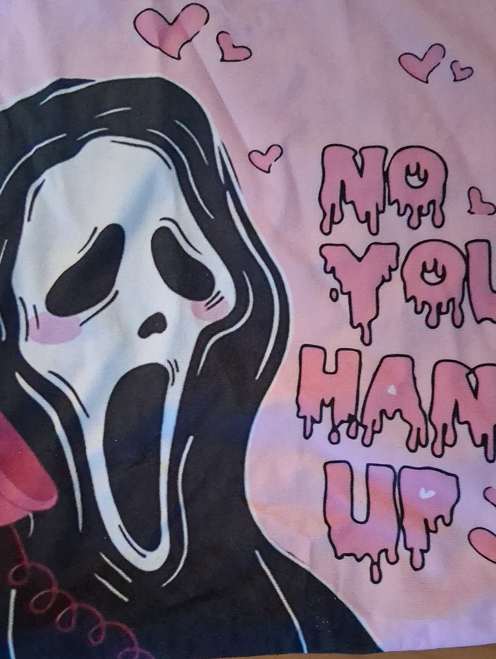 Kids Pink 'No You Hang Up' Scream Graphic Pajama Top